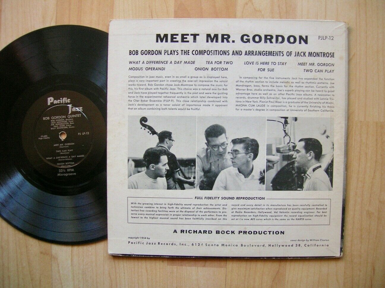 SPレコード Meet Mr. Gordon BOB GORDON Pacific Jazz PJ LP-12 / PJ