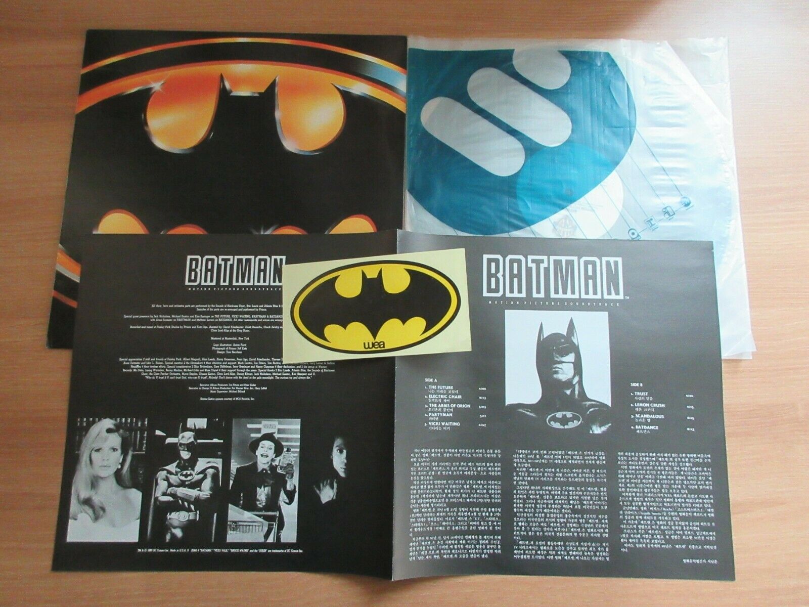 Pic 1 BATMAN OST KOREA VINYL LP 1989 PRINCE TIM BURTON DARK KNIGHT 1st PS Sticker NM