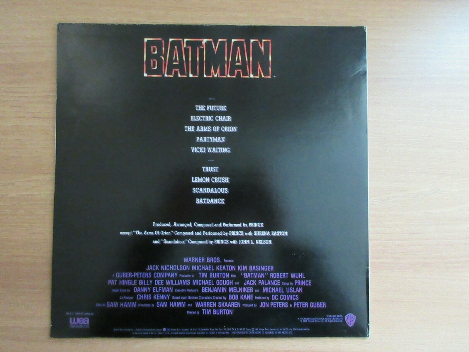 Pic 2 BATMAN OST KOREA VINYL LP 1989 PRINCE TIM BURTON DARK KNIGHT 1st PS Sticker NM