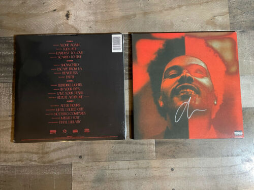  The Weeknd signed autographed after hours deluxe vinyl red  splatter Lp Super Bow - auction details