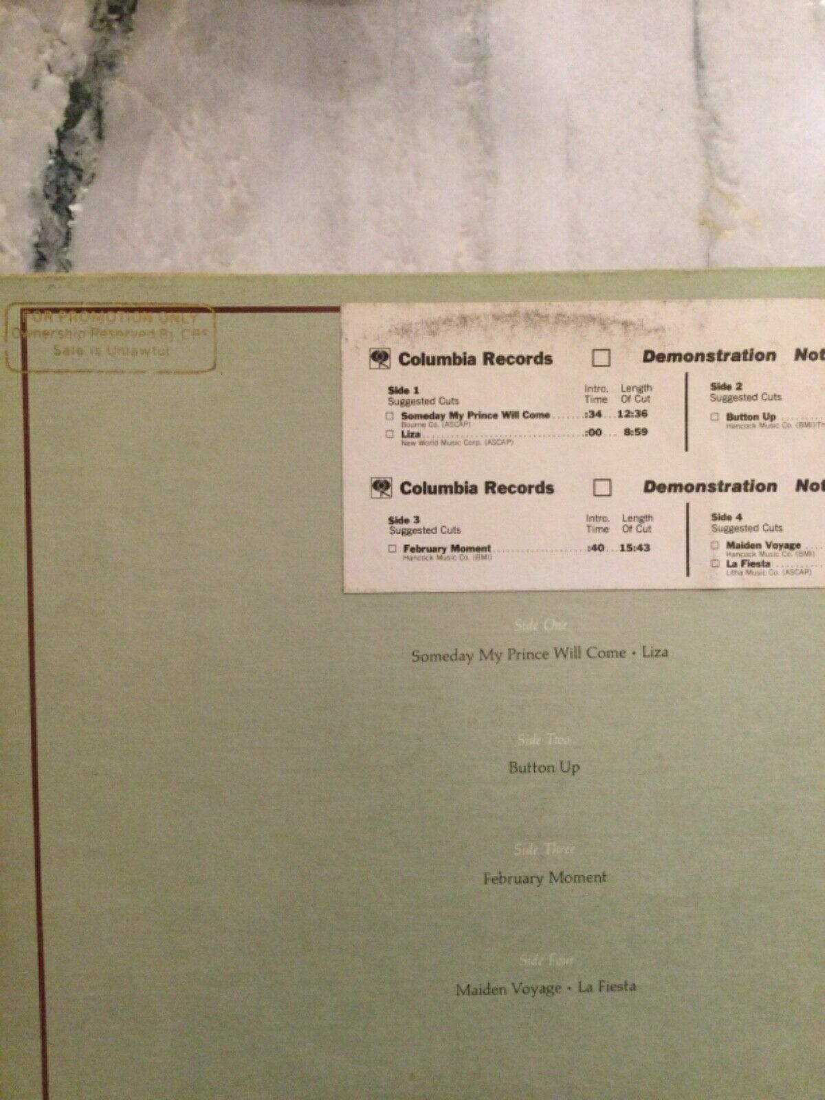 Pic 2 HERBIE HANCOCK & CHICK COREA In Concert COLUMBIA 2XLP NM Vinyl PROMO