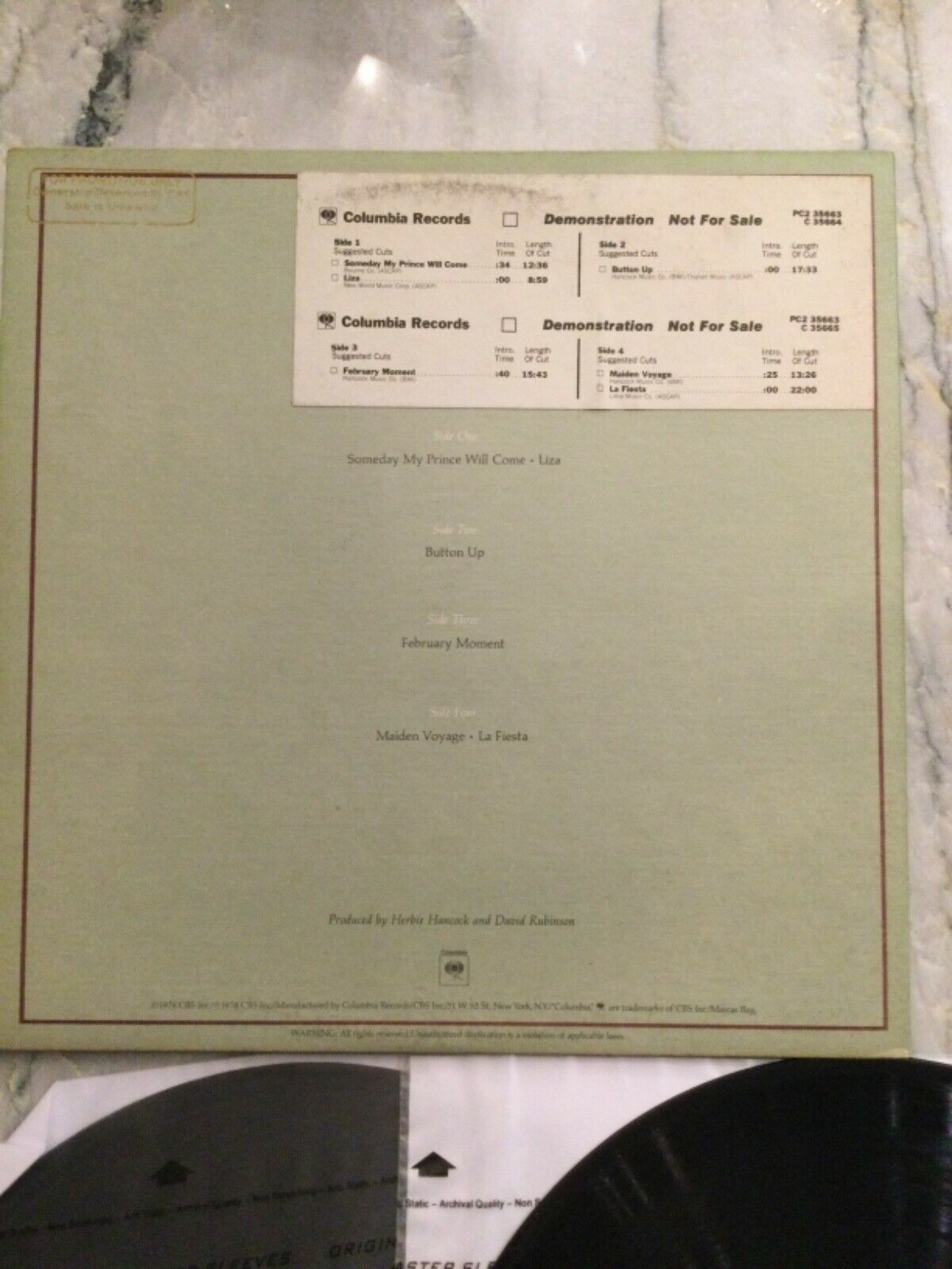 Pic 3 HERBIE HANCOCK & CHICK COREA In Concert COLUMBIA 2XLP NM Vinyl PROMO