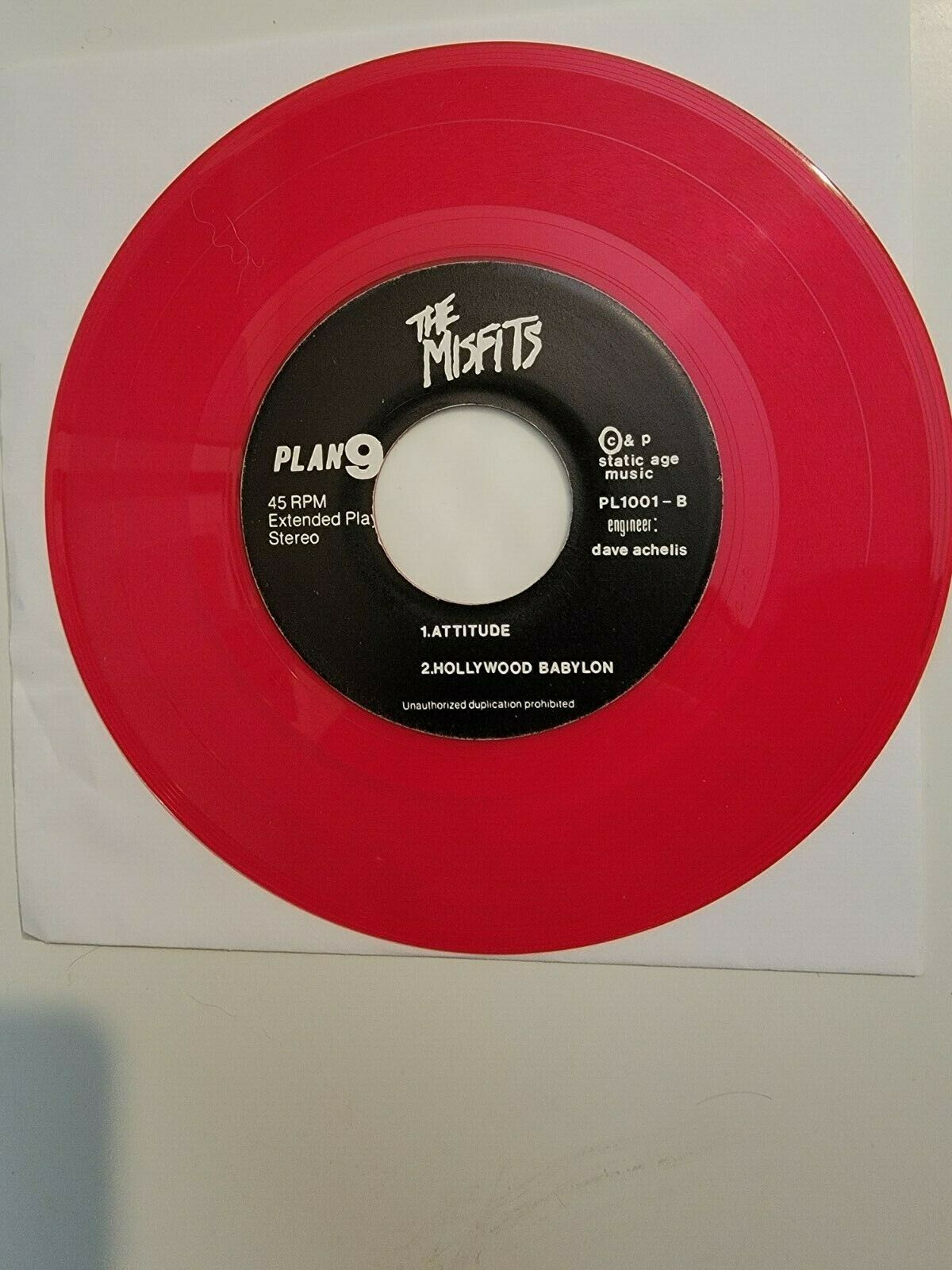 Pic 2 The Misfits - Bullet 7" Vinyl - Better Dead on Red - Press 1000 -Translucent Red