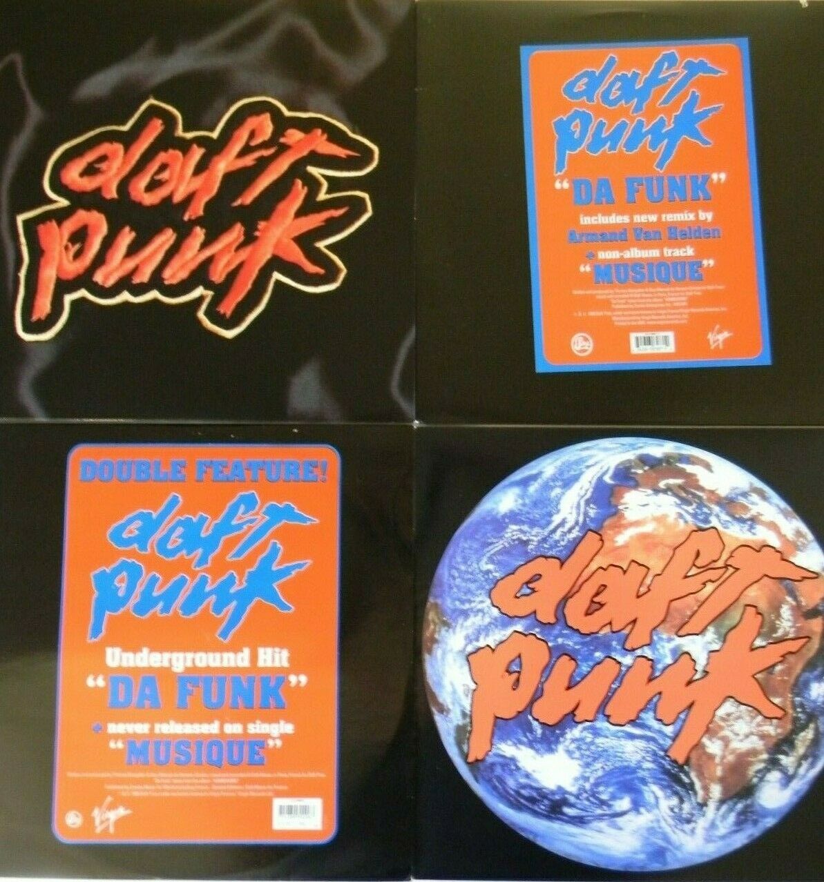  Daft Punk Vinyl Set X4 Homework LP Embossed Da Funk Around  The World 12 Pristine - auction details