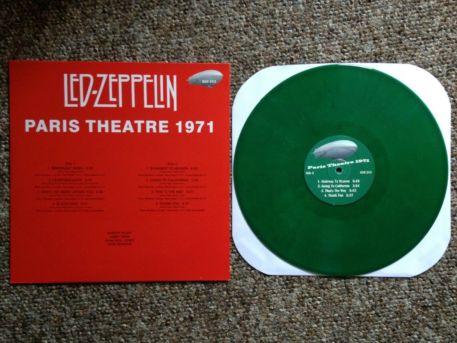 popsike.com - LED ZEPPELIN LIVE AT PARIS THEATRE 1971 RARE GREEN