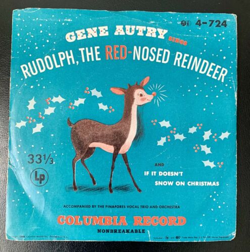 popsike.com - RARE Gene Autry Sings Rudolph,The Red-Nosed Reindeer- 7 ...