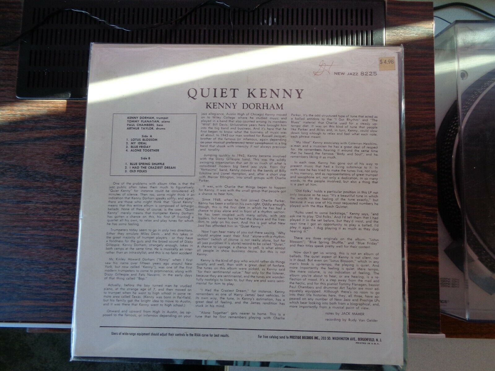 Pic 1 kenny dorham quiet kenny original not reissue NJ 8225 RVG