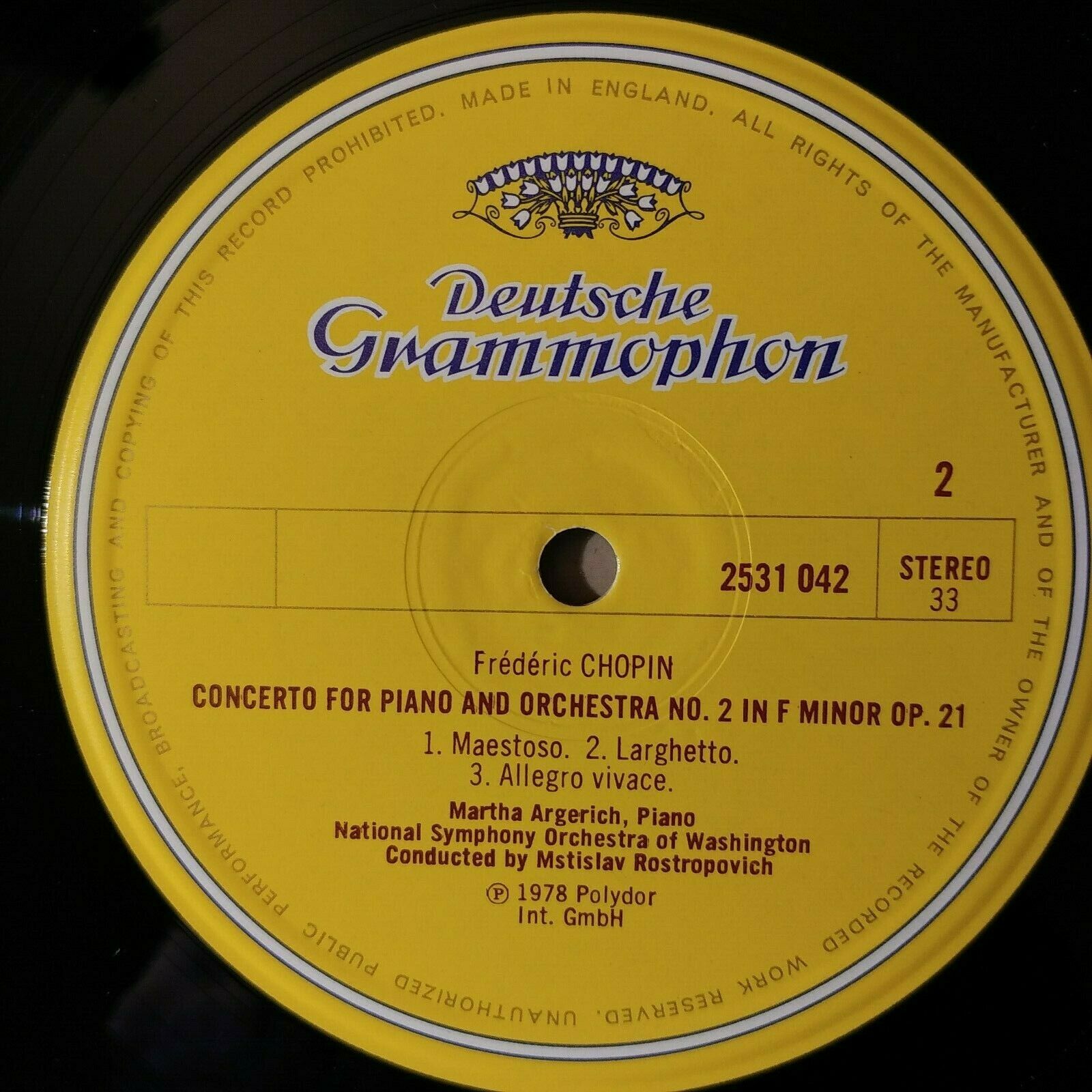 Pic 4 Schumann, Chopin ARGERICH Piano Concs, ROSTROPOVICH DGG 2531 042
