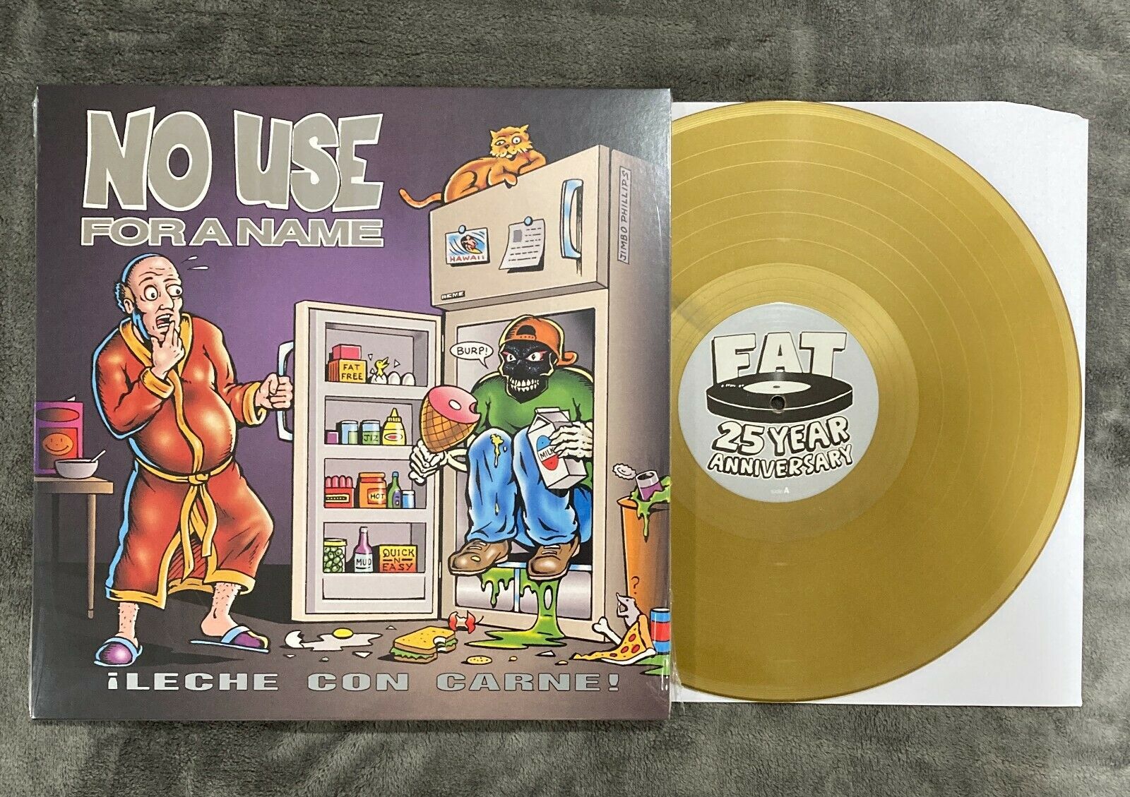 popsike.com - No Use For A Name - Leche Con Carne - Band Edition Gold Vinyl  - Fat Wreck Chords - auction details