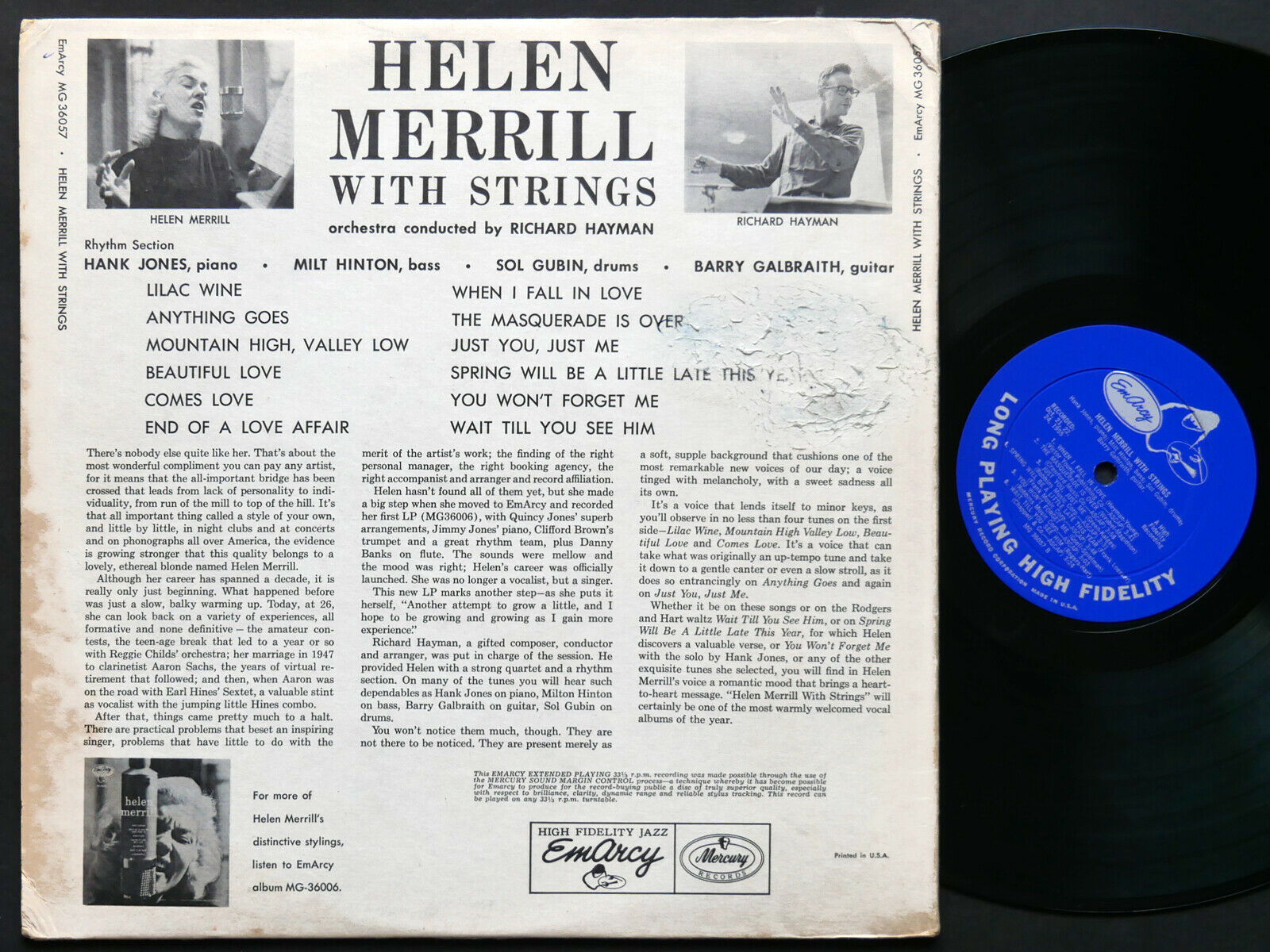 popsike.com - HELEN MERRILL With Strings LP EMARCY MG-36057 US