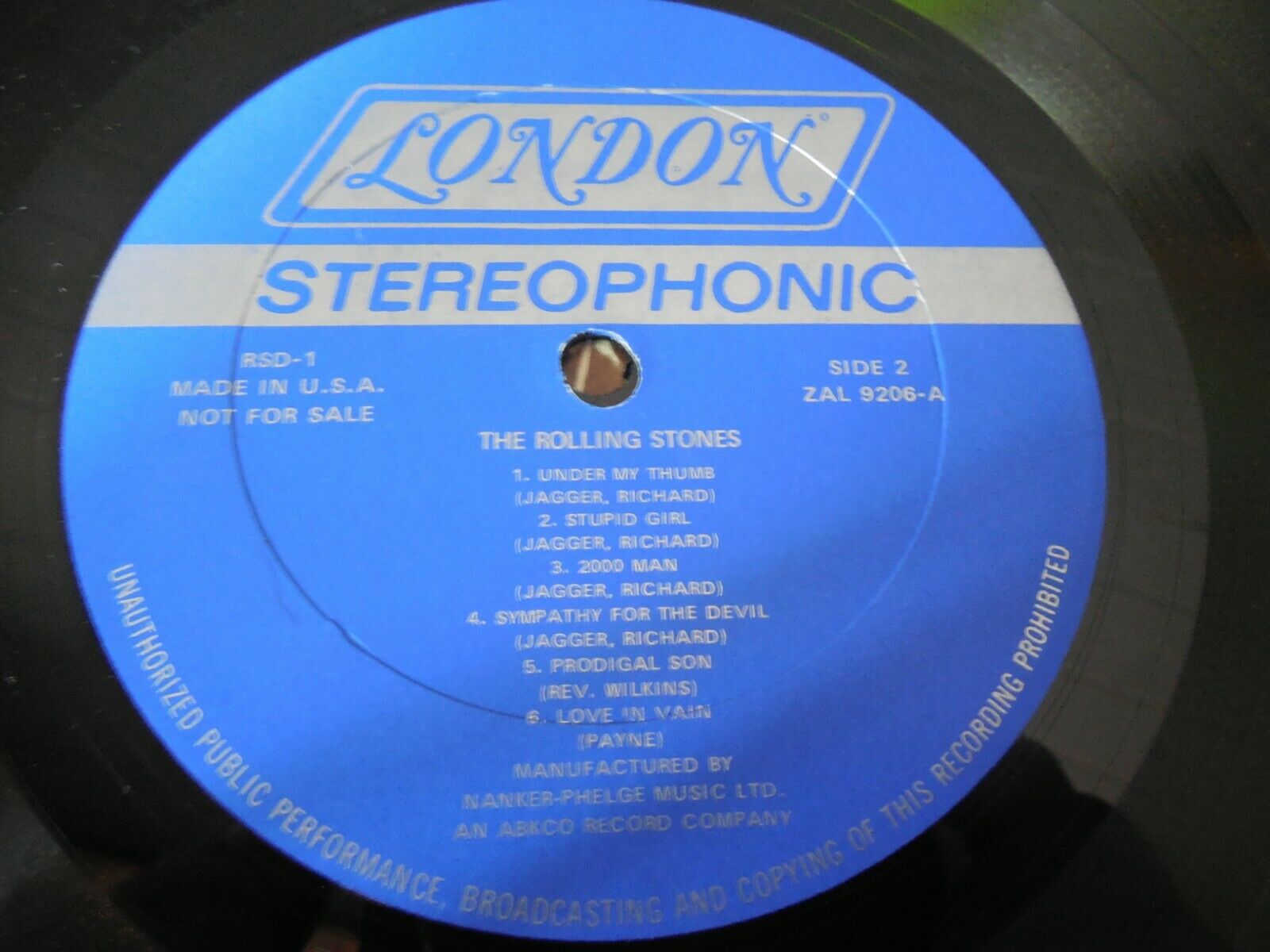 Pic 3 Rolling Stones A Special Radio Promotional Album LP 1969 RSD-1 London Records EX
