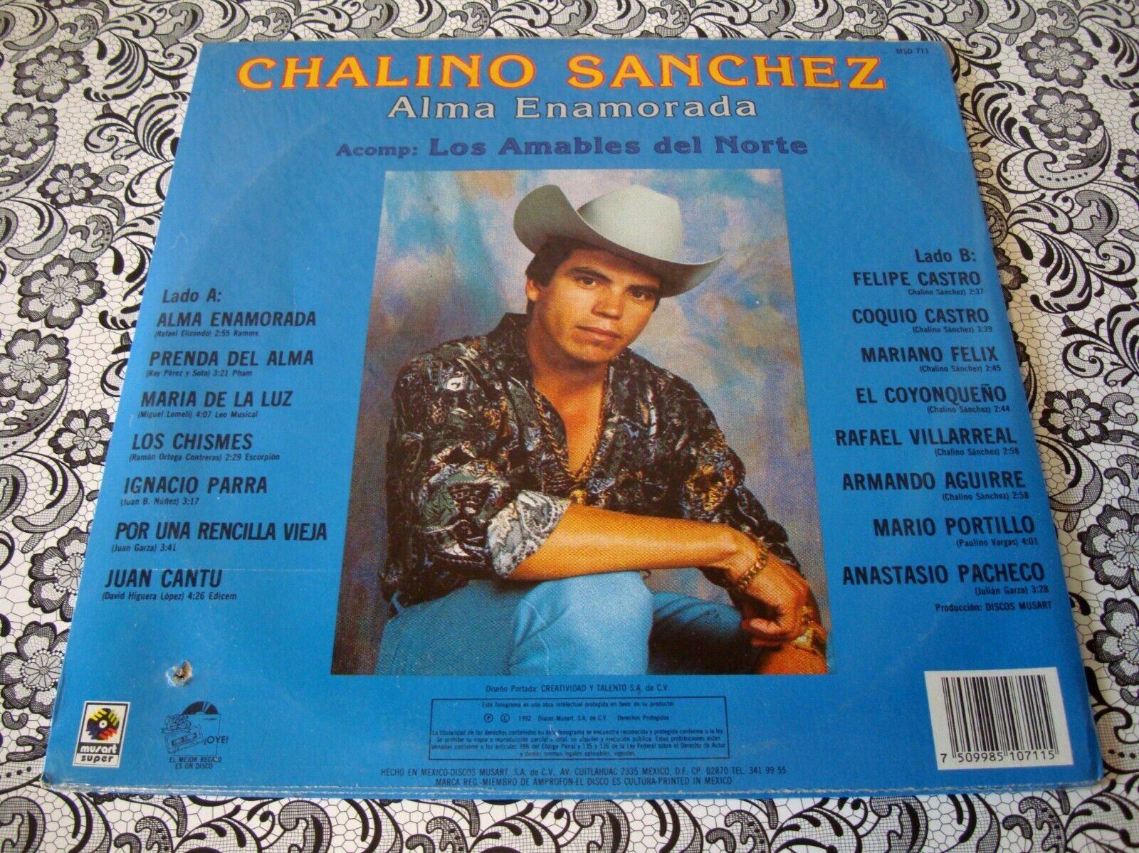 Chalino Sanchez “Adios A Chalino” LP mアースバウンド /rt VG+