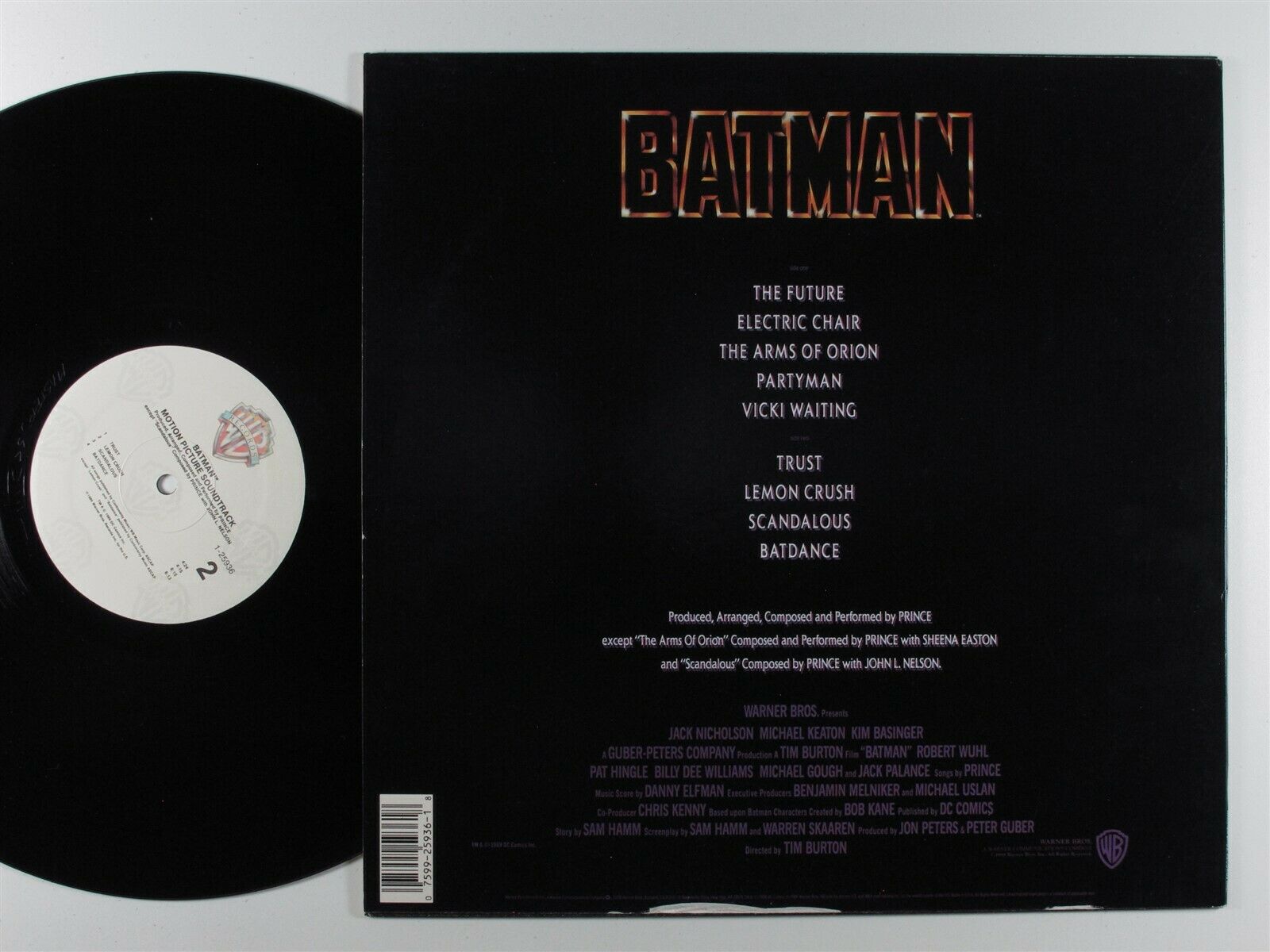 Pic 1 PRINCE Batman OST WARNER BROS LP VG++  