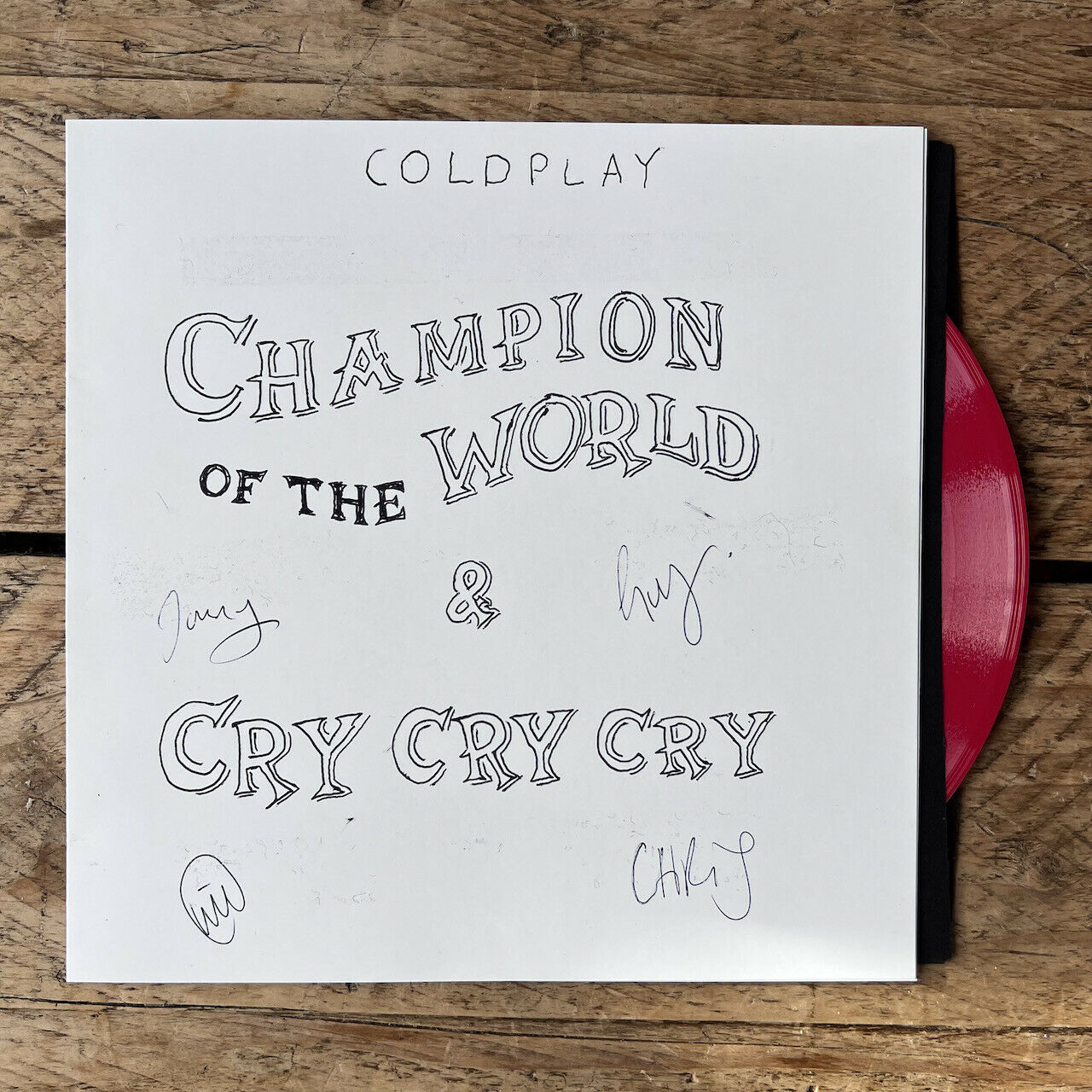 Pic 1 One-off Coldplay Champion Of The World 7-inch vinyl