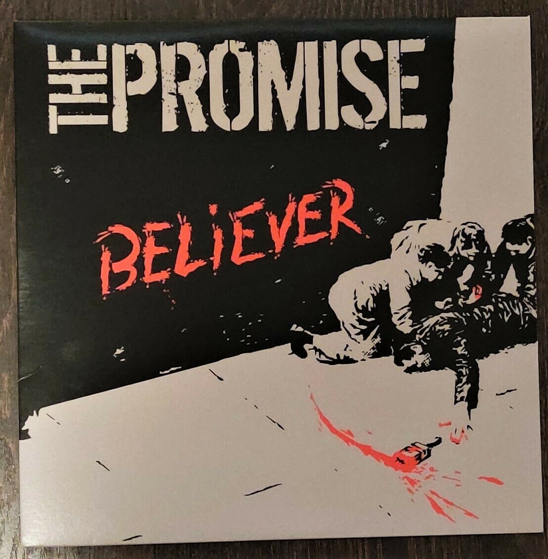 The Promise "Believer" 2002 12" red Vinyl LP  BANKSY COVER Ltd to 900