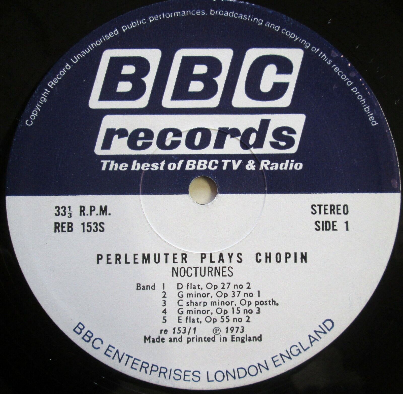 Pic 1 Perlemuter Plays Chopin Vlado Perlemuter NEAR MINT Vinyl BBC Records REB 153 S